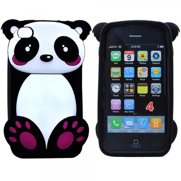 Wholesale iPhone 4 4S 3D Panda Bear Case (Black)